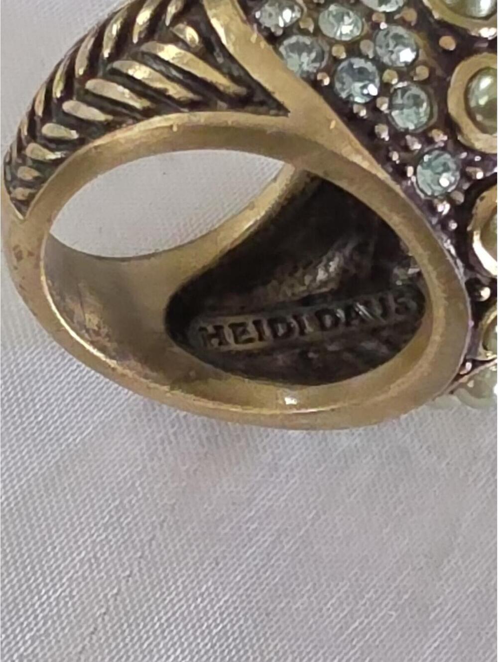 Heidi Daus Turquoise & Swarovski Crystal Ring Sz 6 - Picture 4 of 6
